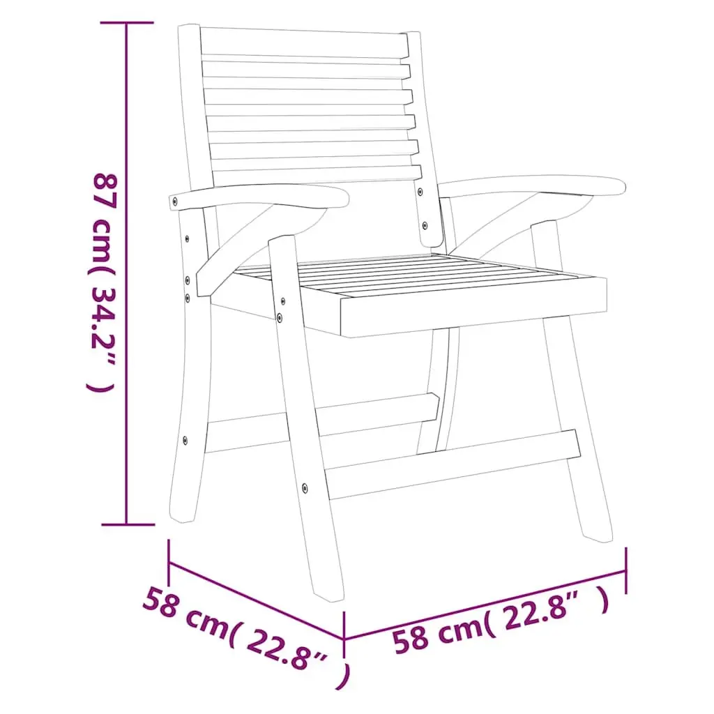 Garden Dining Set 3 Piece Outdoor Patio Furniture Brown Acacia Wood Table Chairs