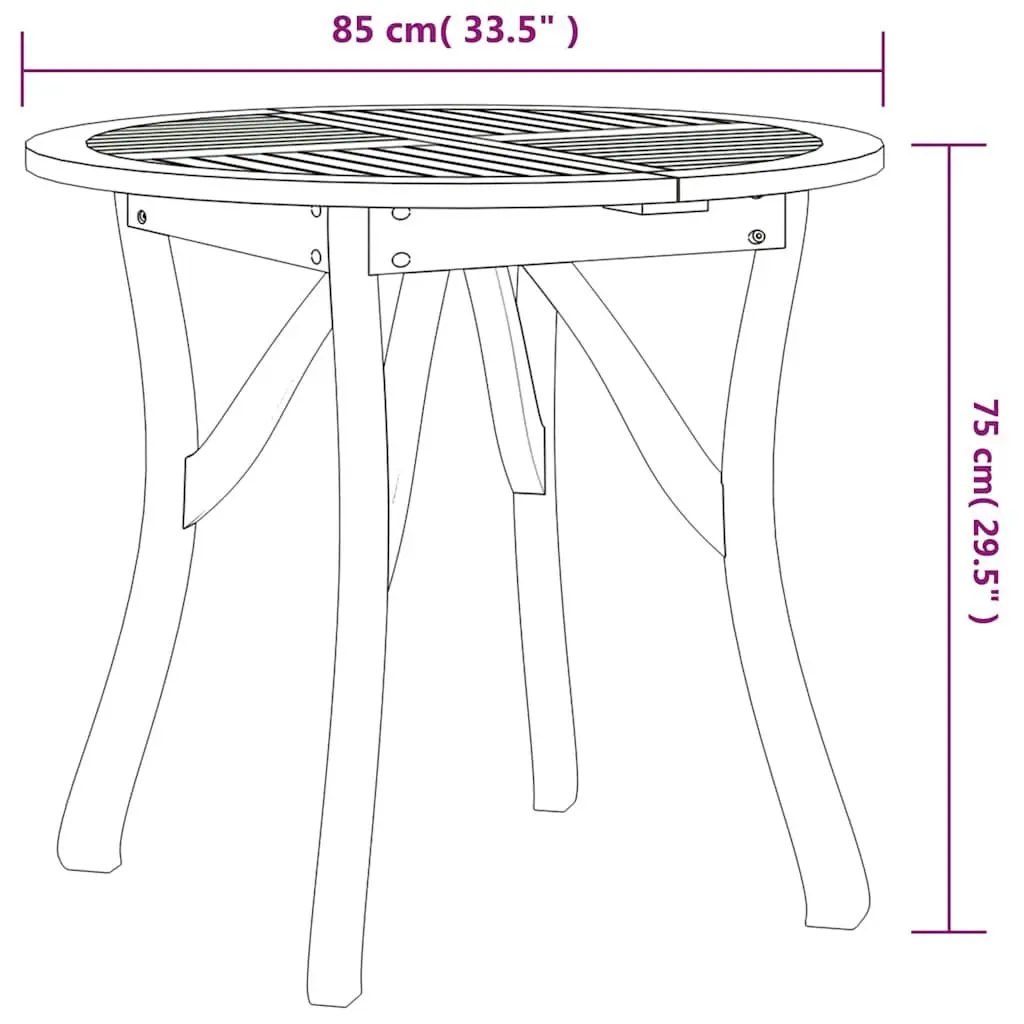 Garden Dining Set 5 Piece Outdoor Furniture Brown Solid Wood Acacia Table Chairs