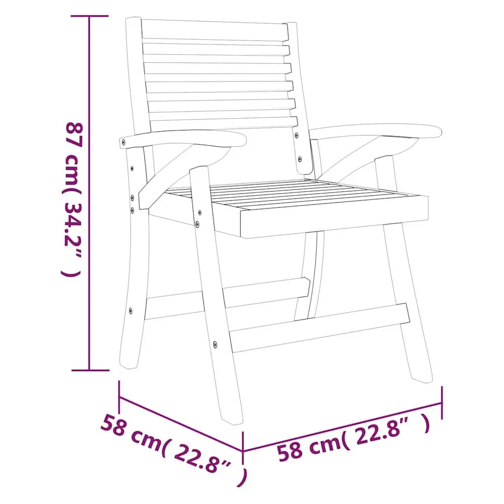 Garden Dining Set 3 Piece Outdoor Furniture Acacia Wood Table Chairs Brown