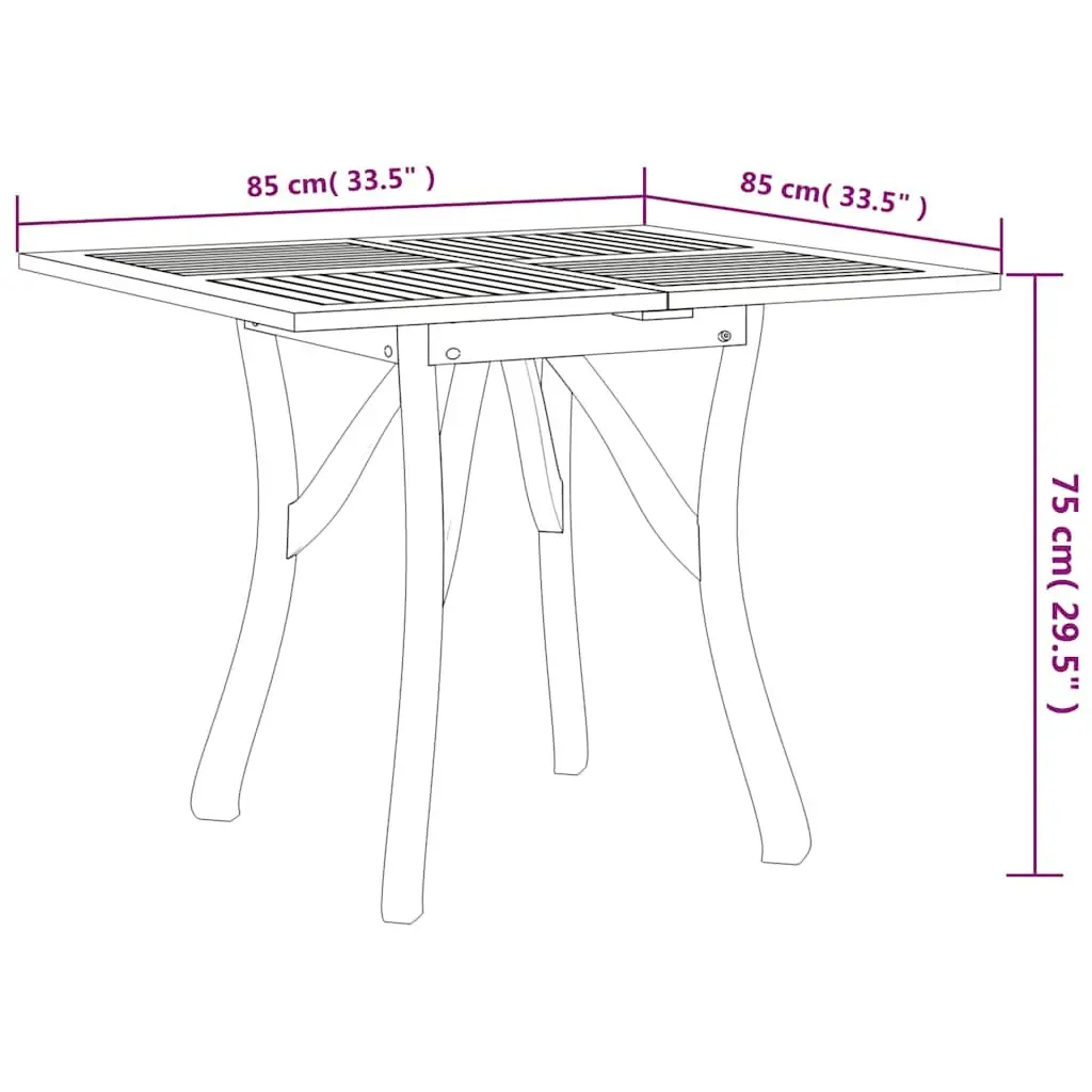 Garden Dining Set 3 Piece Outdoor Furniture Acacia Wood Table Chairs Brown