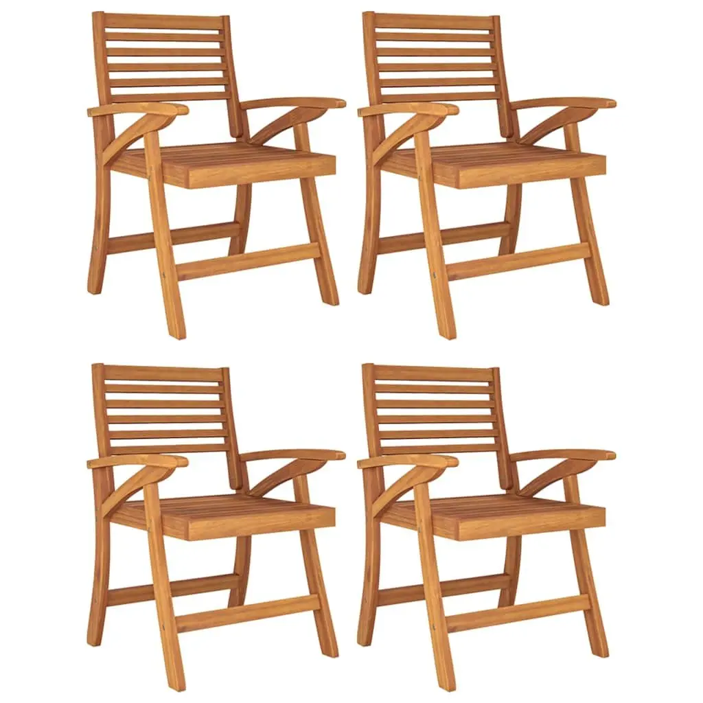 5 Piece Garden Dining Set Solid Acacia Wood Outdoor Patio Furniture Brown