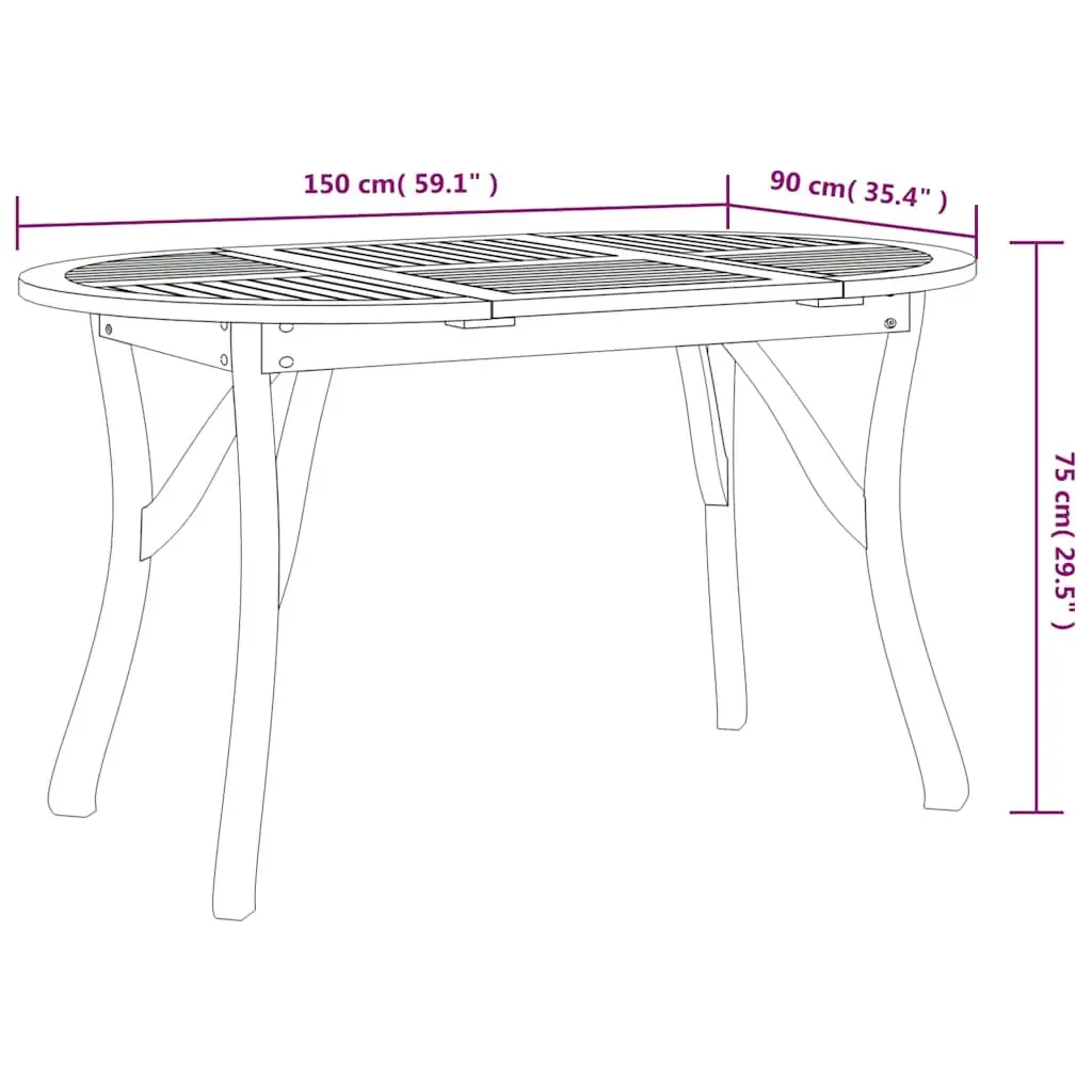 5 Piece Garden Dining Set Solid Acacia Wood Outdoor Patio Furniture Brown