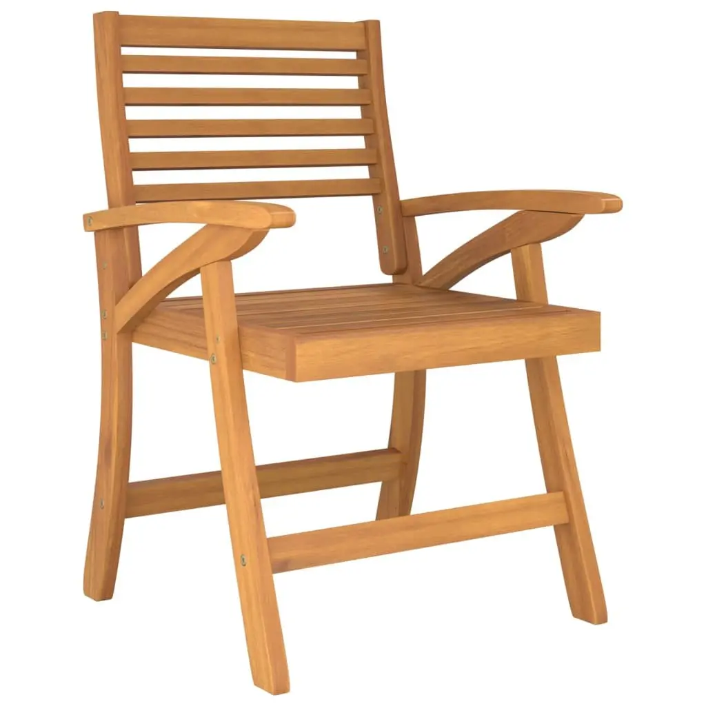 Outdoor Chairs Solid Acacia Wood Curved Backrest 4 Piece Brown Garden Patio Seating Set