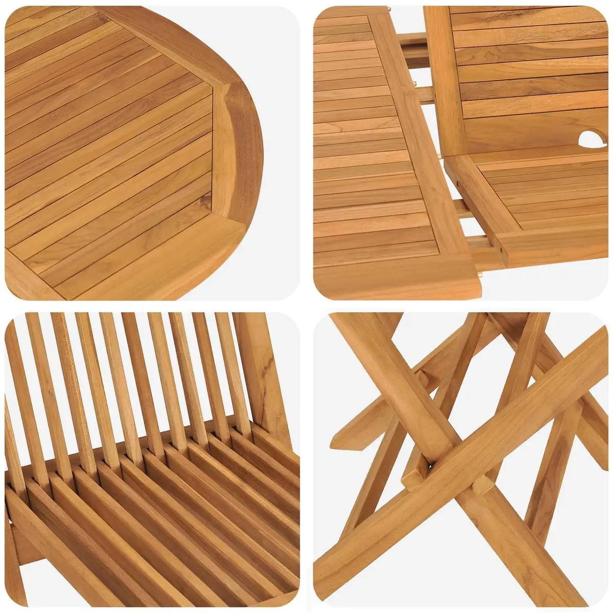 Garden Dining Set 7 Pieces Solid Teak Wood Brown Outdoor Table Chairs