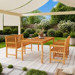 Garden Dining Set 4 Piece Outdoor Furniture Table Bench Chairs Wood