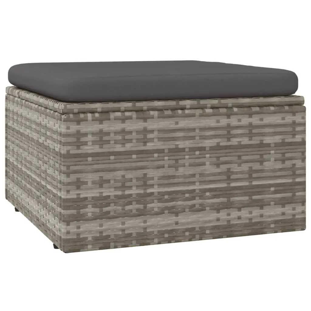 5 Piece Garden Lounge Set Outdoor Furniture with Cushions Grey Poly Rattan Patio