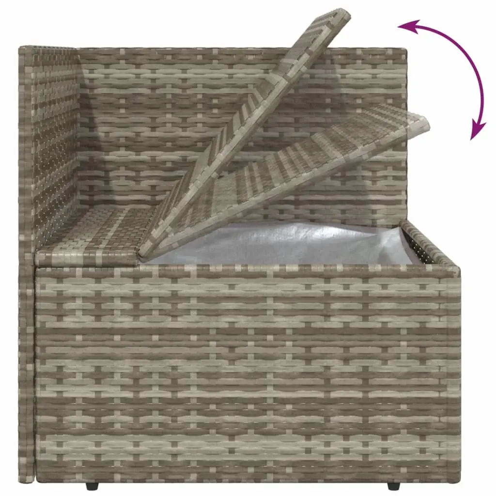 5 Piece Garden Lounge Set Outdoor Furniture with Cushions Grey Poly Rattan Patio