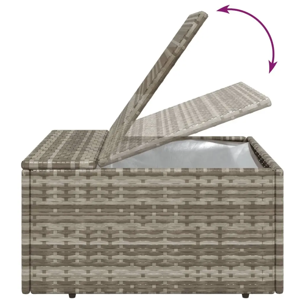 5 Piece Garden Lounge Set Grey Poly Rattan Outdoor Furniture with Cushions