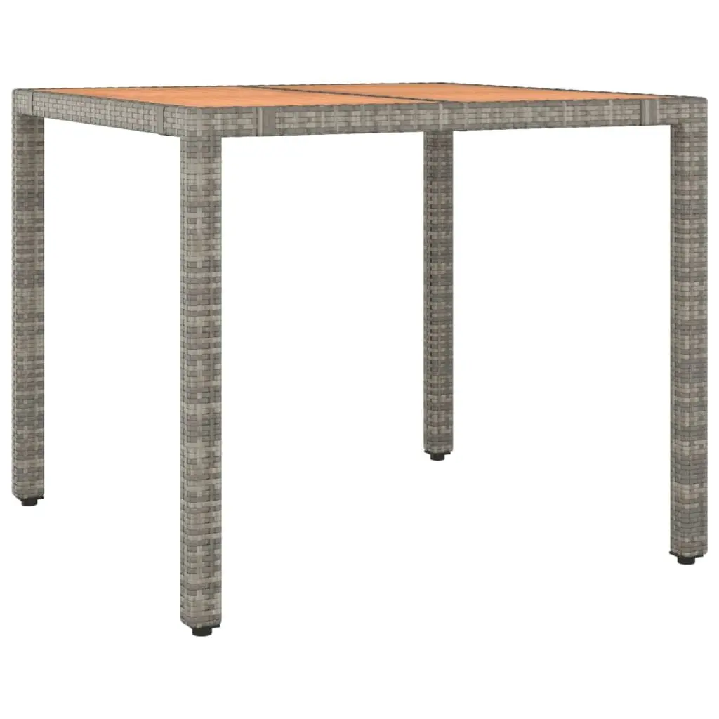 Garden Dining Set 3 Piece Outdoor Patio Furniture with Cushions Grey Poly Rattan