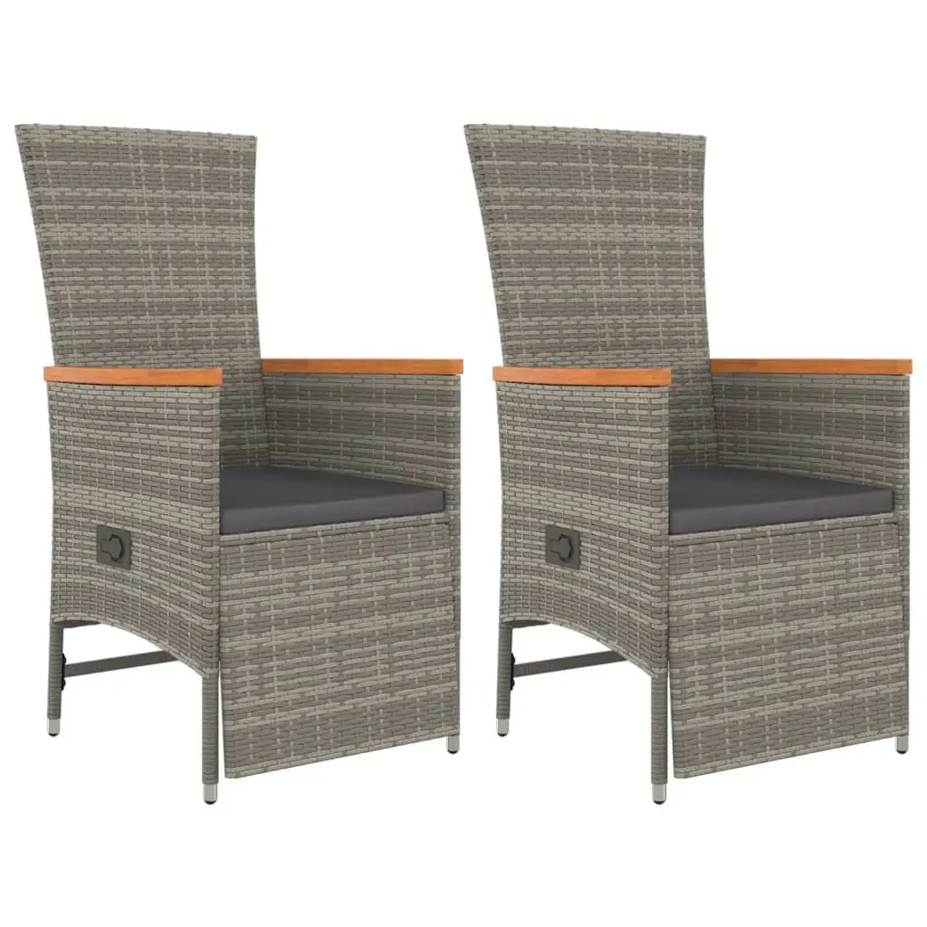 Garden Dining Set 3 Piece Outdoor Patio Furniture Grey Rattan Chairs Table