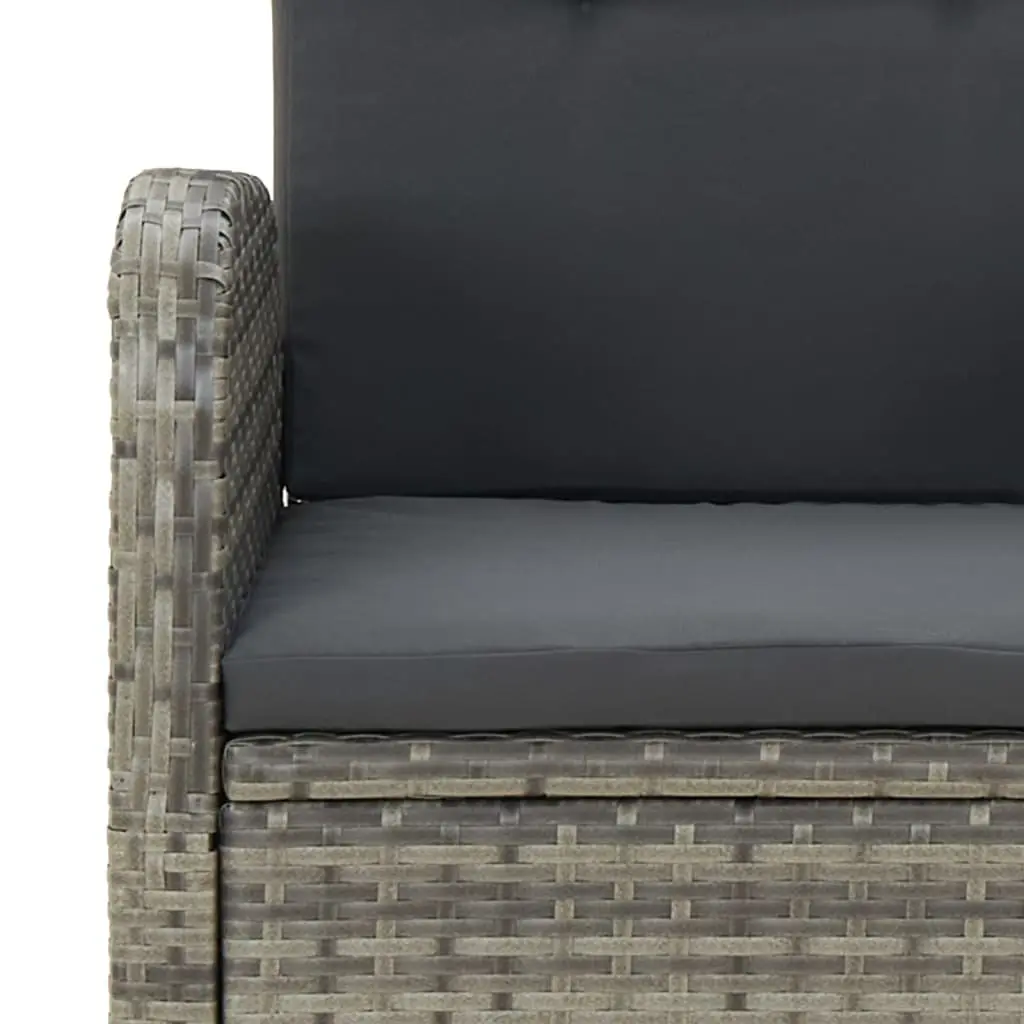 Garden Dining Set 5 Piece Grey Rattan Outdoor Furniture with Powder Coated Steel Frame and Cushions