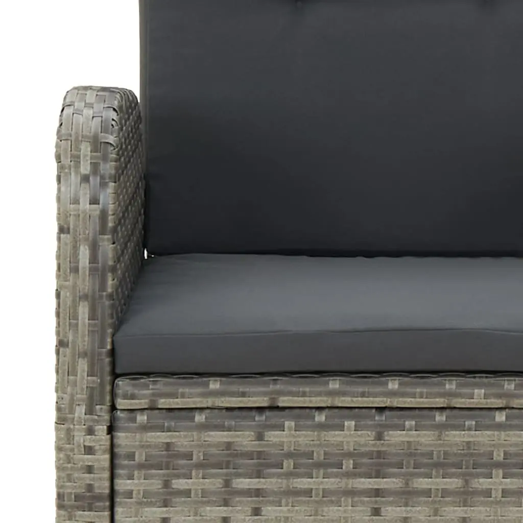 7 Piece Garden Dining Set Weather-Resistant PE Rattan Grey Outdoor Furniture