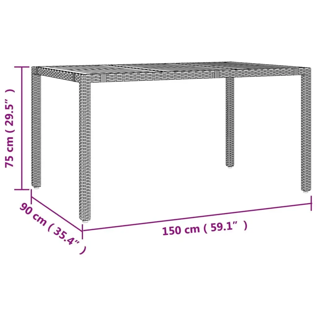 5 Piece Garden Dining Set with Cushions Grey Rattan Outdoor Patio Furniture