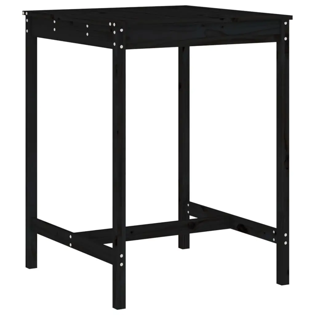 5 Piece Garden Bar Set Solid Pine Wood Outdoor Patio Furniture Black