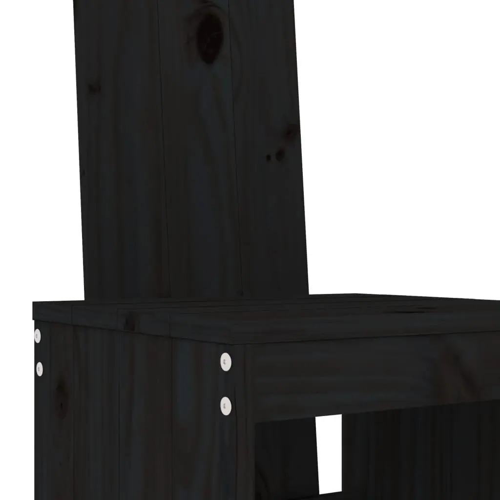 5 Piece Garden Bar Set Solid Pine Wood Outdoor Patio Furniture Black