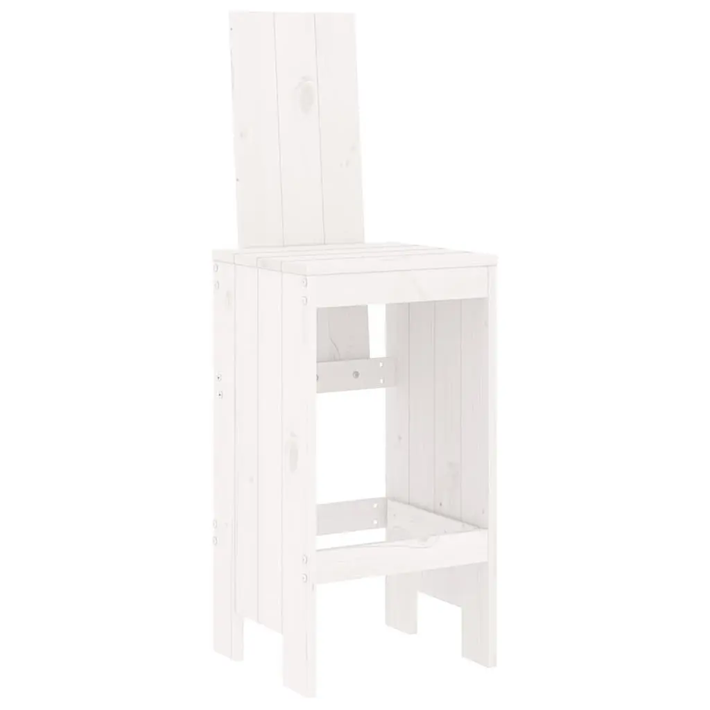 Garden Bar Set 7 Piece Solid Pine Wood White Outdoor Furniture Patio Backyard Dining Seating