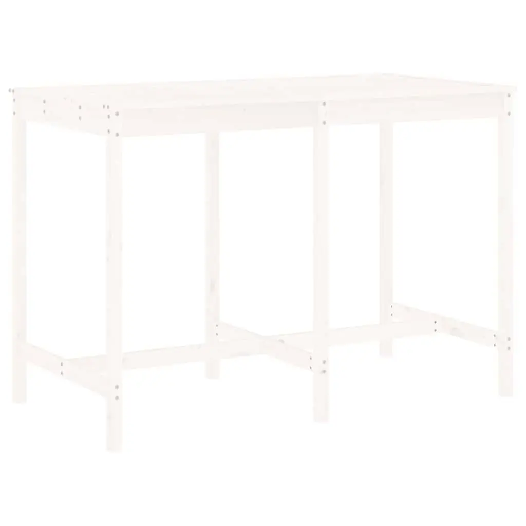 Garden Bar Set 7 Piece Solid Pine Wood White Outdoor Furniture Patio Backyard Dining Seating