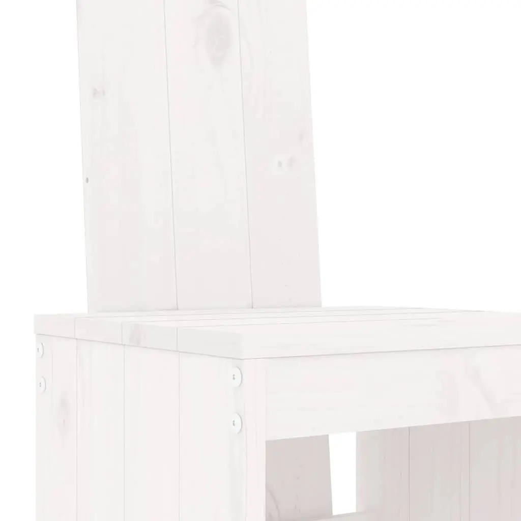 Garden Bar Set 7 Piece Solid Pine Wood White Outdoor Furniture Patio Backyard Dining Seating