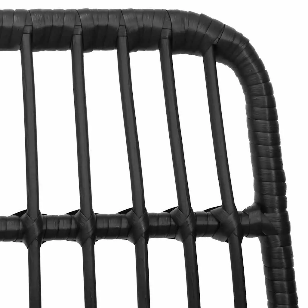 Garden Dining Set 3 Piece Black PE Poly Rattan Patio Furniture Outdoor Table Chairs