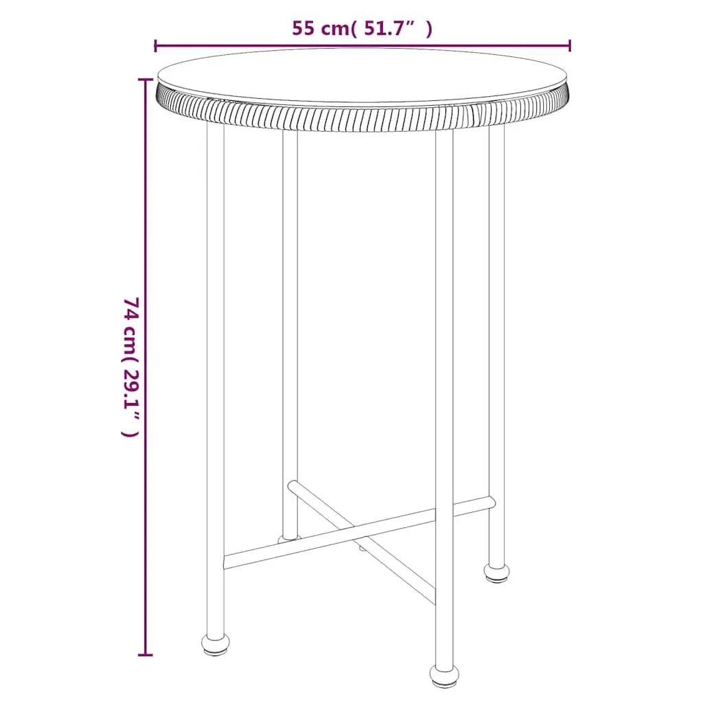 5 Piece Outdoor Garden Dining Set Durable Poly Rattan Steel Frame Brown