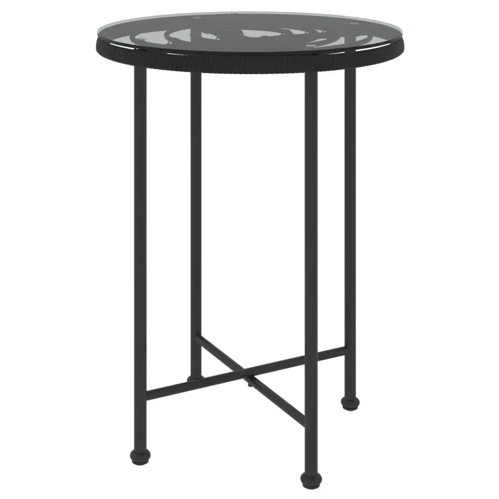 5 Piece Garden Dining Set Outdoor Patio Furniture Black Rattan Table Chairs