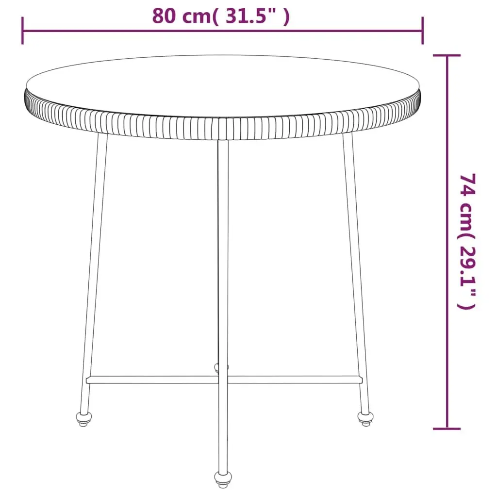 5 Piece Garden Dining Set Black Outdoor Furniture Patio Table Chairs