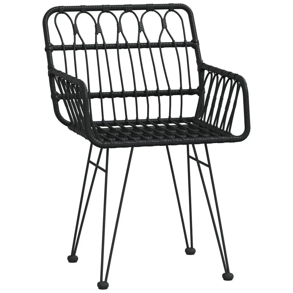 5 Piece Garden Dining Set Black Outdoor Furniture Patio Table Chairs