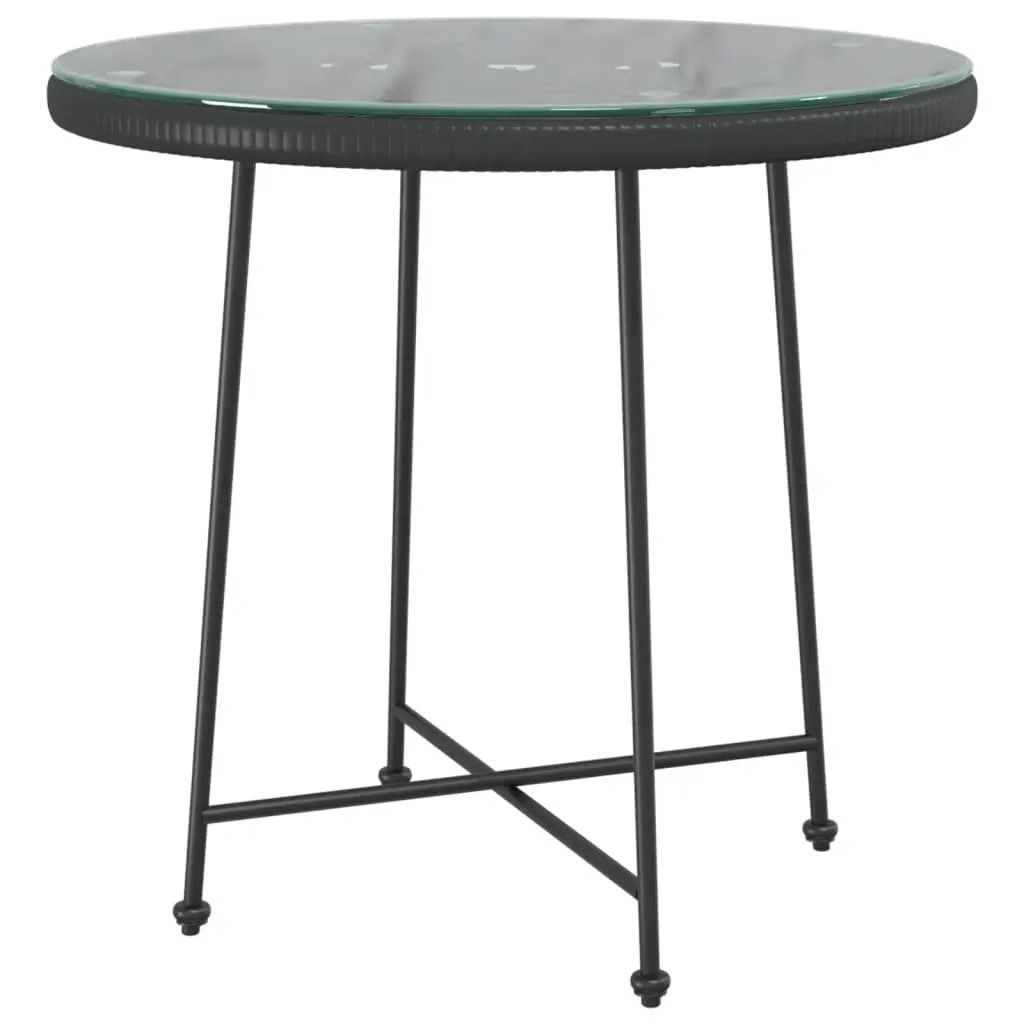 5 Piece Garden Dining Set Black Outdoor Furniture Patio Table Chairs