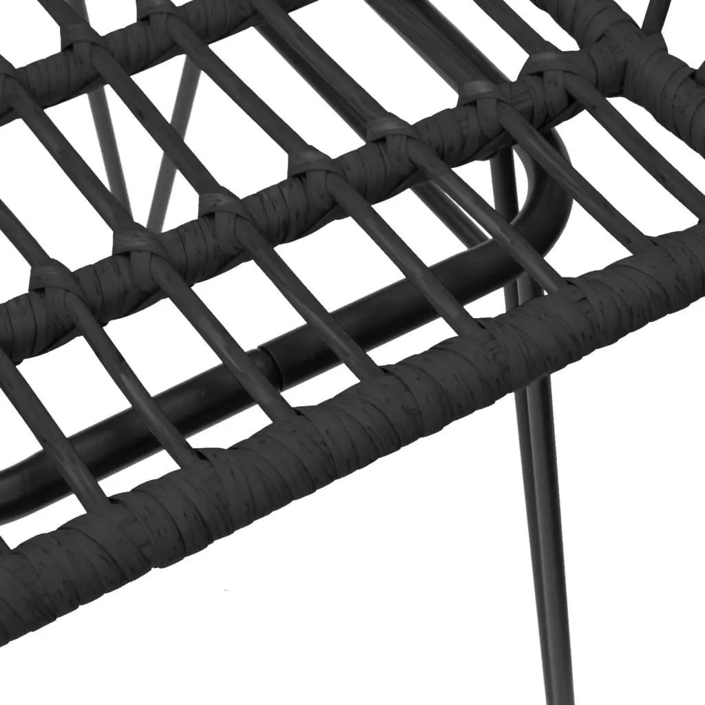 5 Piece Garden Dining Set Black Outdoor Furniture Patio Table Chairs
