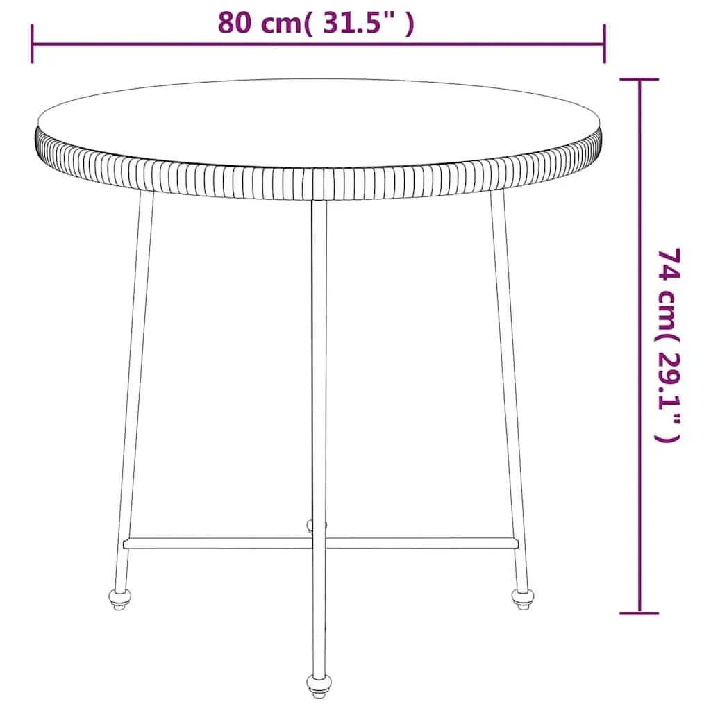 Garden Dining Set 5 Piece Black PE Rattan Steel Frame Outdoor Furniture