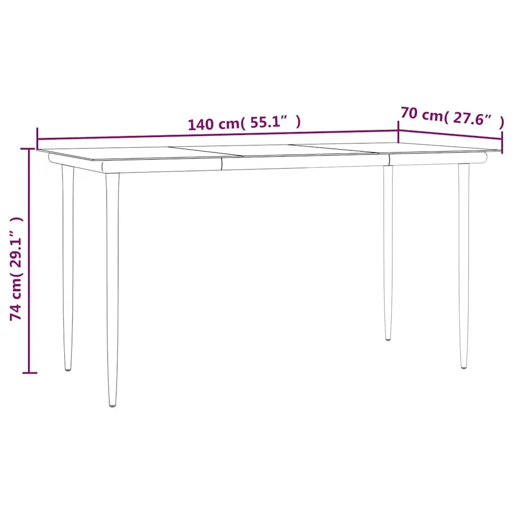 Garden Dining Set 5 Piece Outdoor Furniture Patio Table Chairs Brown