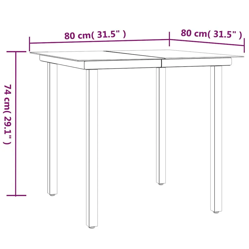 5 Piece Garden Dining Set Black Outdoor Patio Furniture Rattan Chairs Table