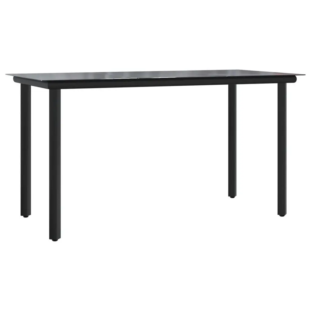 5 Piece Garden Dining Set Black Rattan Patio Table Chairs Outdoor Furniture
