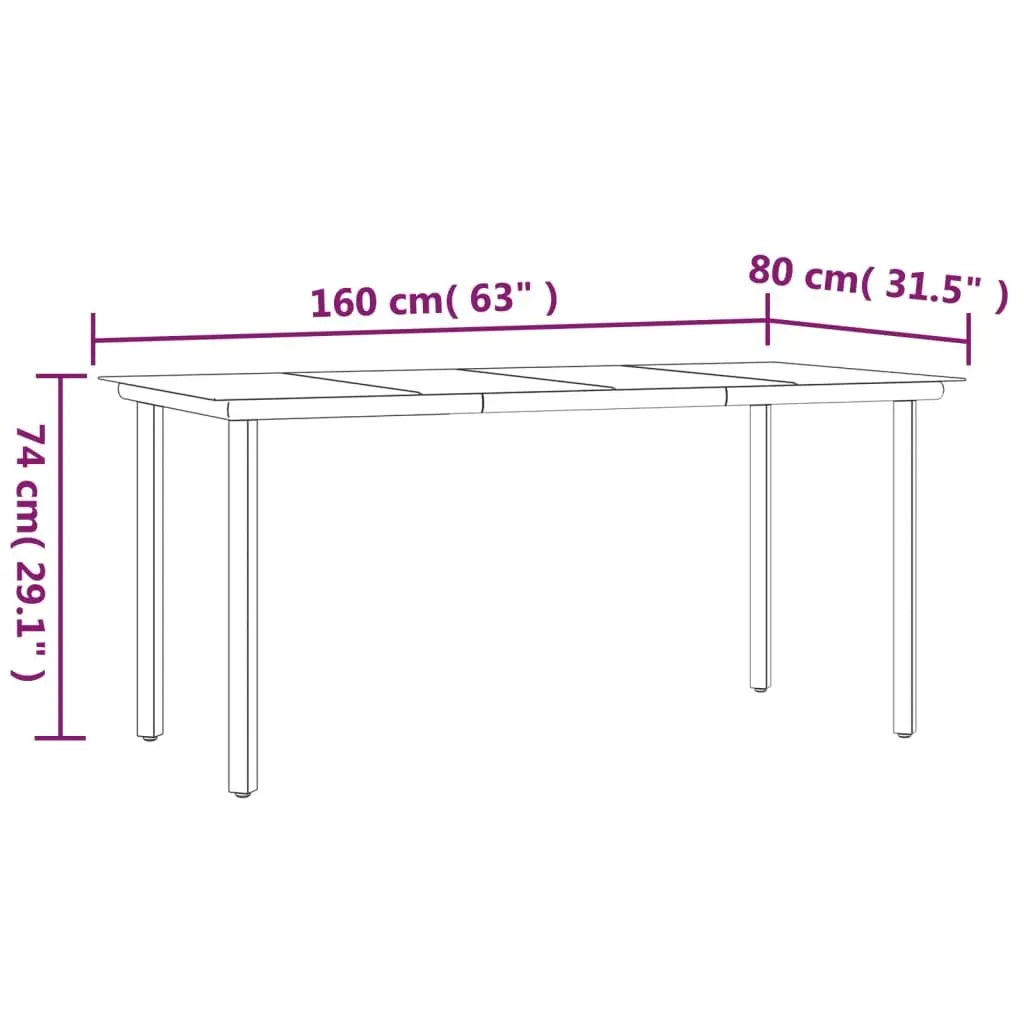 5 Piece Garden Dining Set Outdoor Patio Furniture Black Rattan Chairs Table