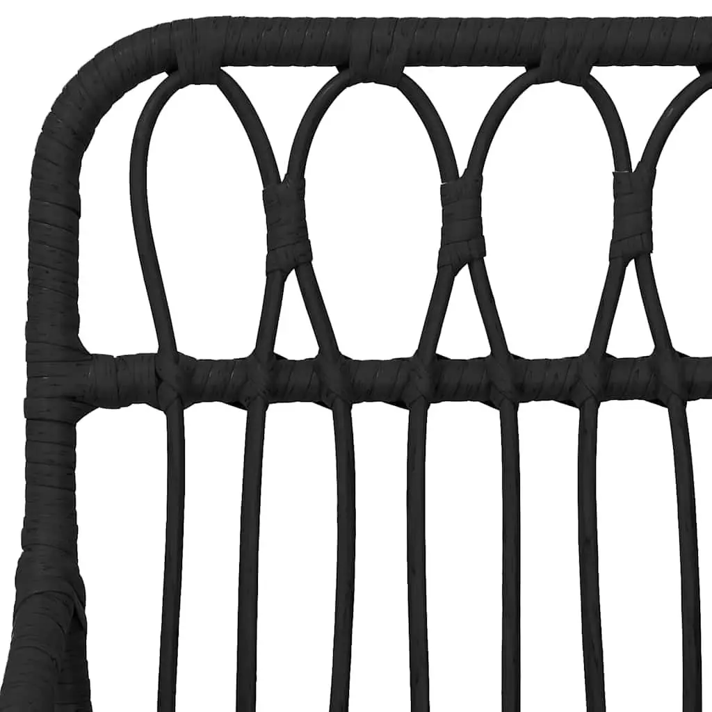 7 Piece Garden Dining Set Black Outdoor Furniture Patio Table Chairs