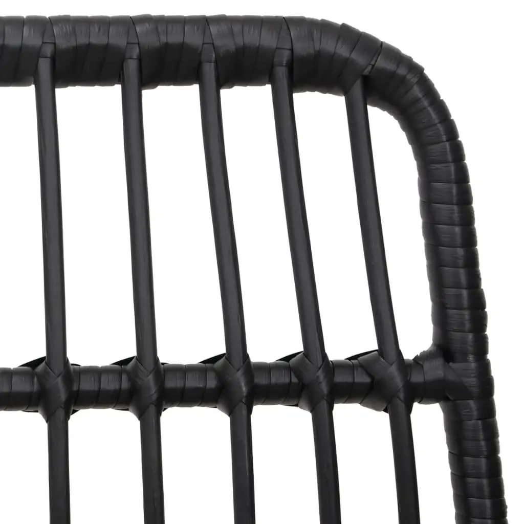 Outdoor Dining Set 3 Piece Black Garden Furniture Patio Table Chairs