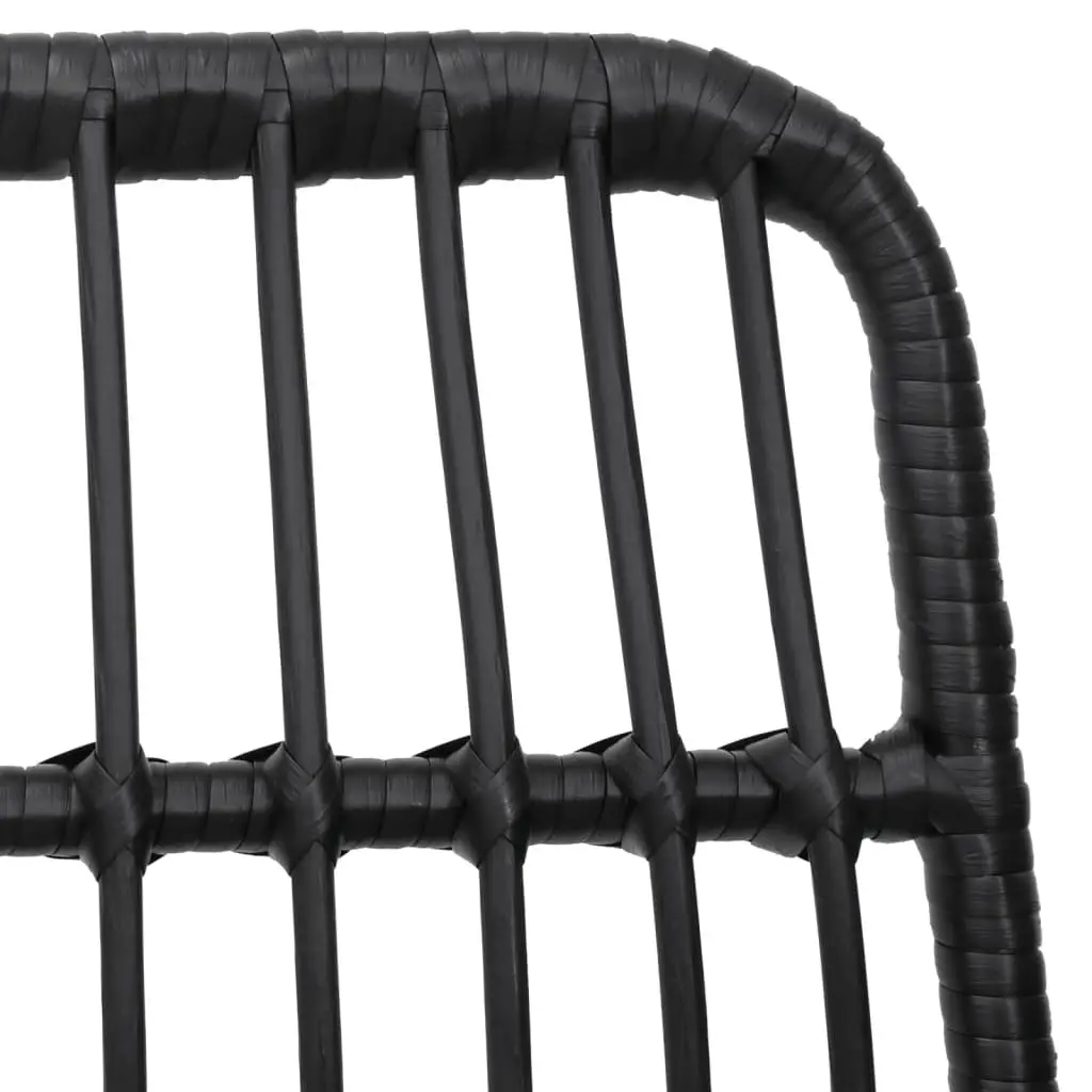 7 Piece Garden Dining Set Outdoor Patio Furniture Black PE Rattan Table Chairs