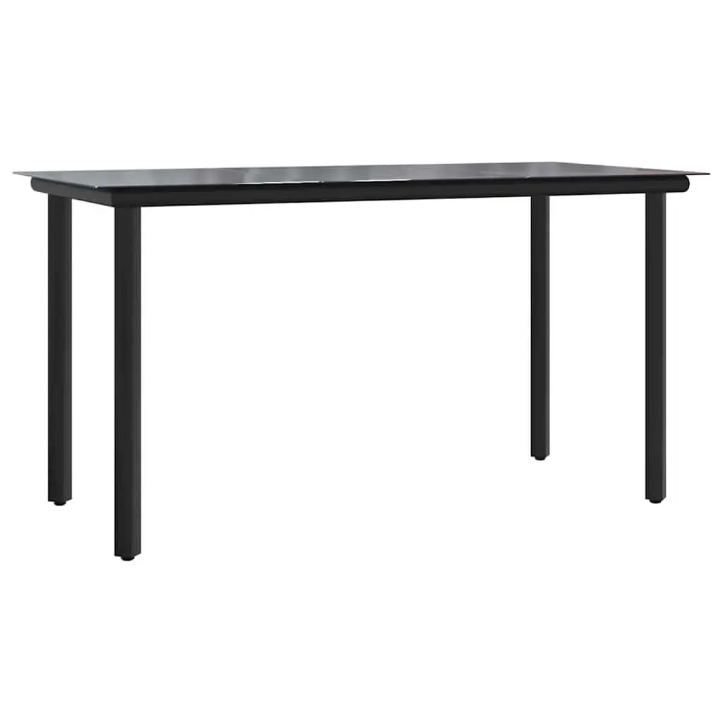 5 Piece Garden Dining Set Outdoor Patio Furniture Black Poly Rattan Chair Table