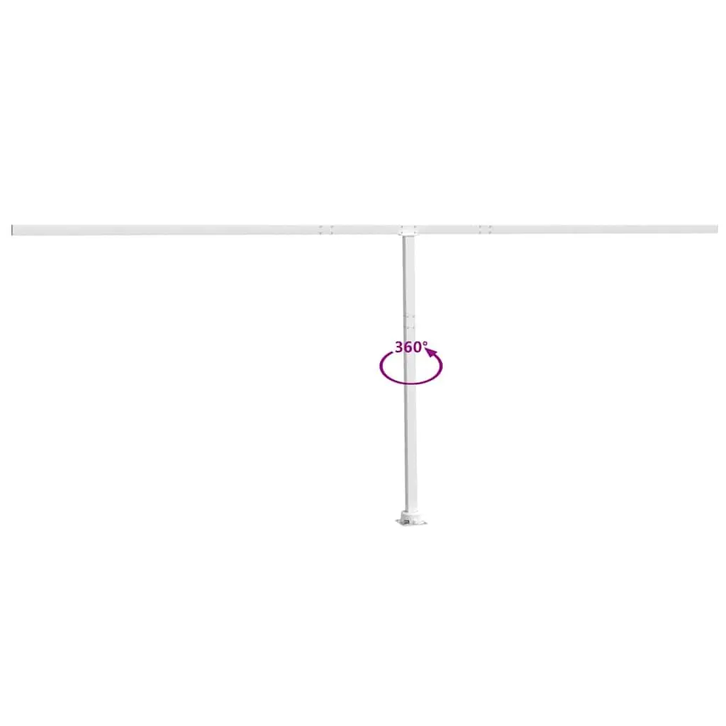 Awning Post Set Sturdy Rotary Base 600x245 cm White Iron Outdoor Shade Support