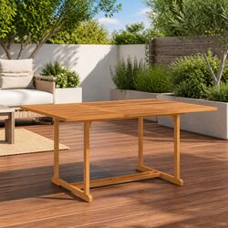 Garden Dining Table 150x90x75 cm Teak Wood Outdoor Furniture Patio
