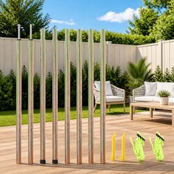 Sunshade Sail Poles 2 pcs 250 cm Outdoor Camping Shelter Support Stake