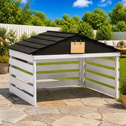 Robotic Lawn Mower Garage Storage Shed Protection Cover Black White Outdoor