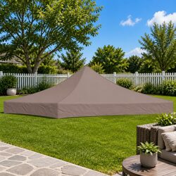 Party Tent Roof 3x3 m Taupe Replacement Top Canopy Garden Gazebo Cover Outdoor