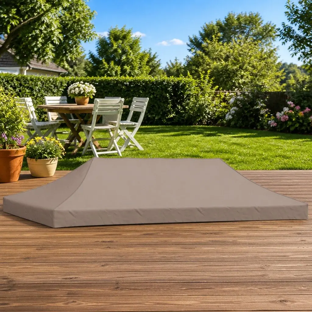 Party Tent Roof UV Weather Resistant 6x3m Taupe Outdoor Canopy Top Replacement Cover