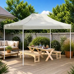Party Tent Roof 4.5x3 m Cream Replacement Canopy Top Cover Outdoor Garden