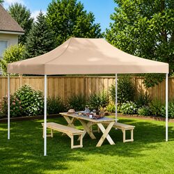 Party Tent Roof 4.5 x 3 m Beige Replacement Canopy Top Cover Oxford