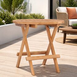 Folding Garden Table 50x50x50 cm Outdoor Dining Teak Wood Picnic Furniture Brown