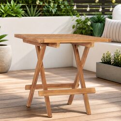 Folding Garden Table 50x50x50 cm Outdoor Dining Picnic Furniture Brown Wood