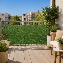 Outdoor Privacy Screen 400x75cm Balcony Terrace Garden Sunshade with Green
