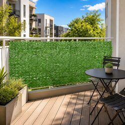 Privacy Screen Balcony Garden Outdoor 400x150 cm Green Leaves Fence Decoration